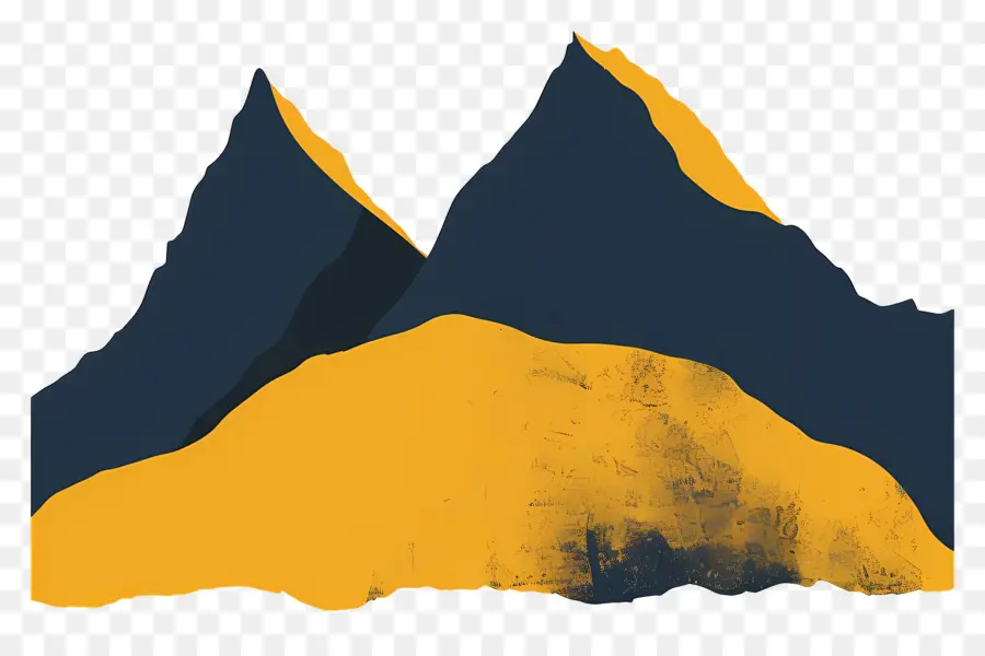 Montagnes，Montagnes Jaunes Et Bleues PNG