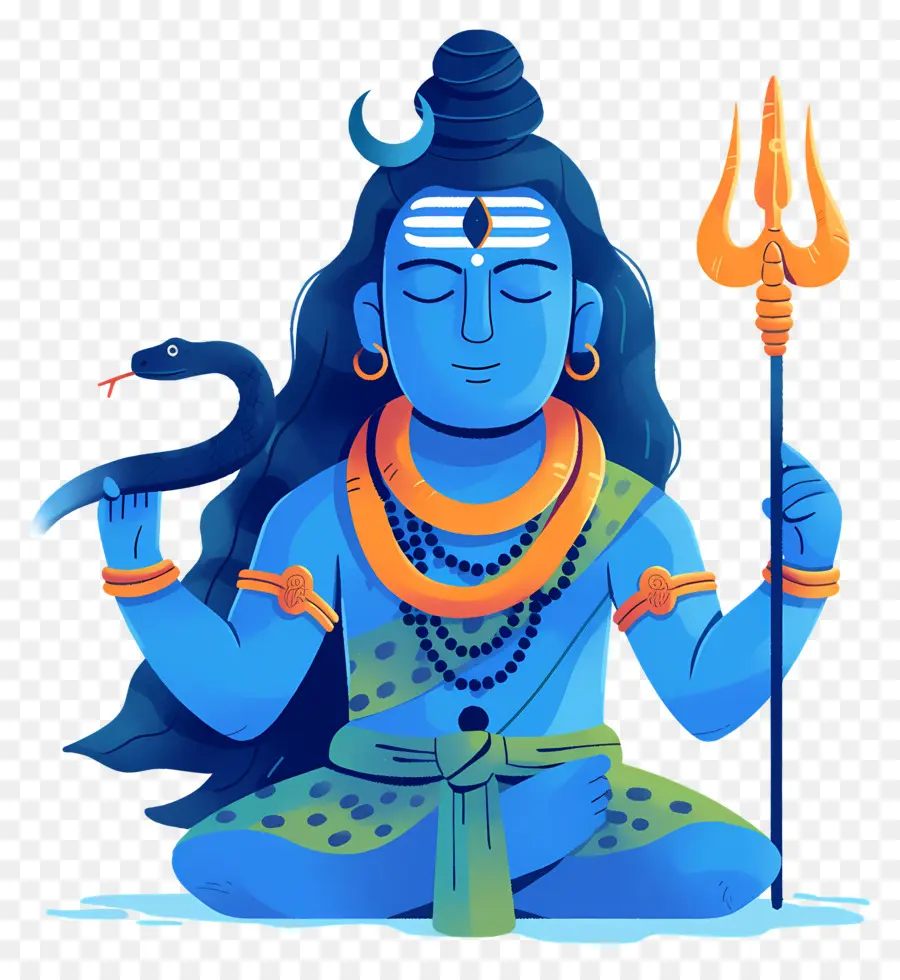 Maha Shivaratri，Divinité Bleue PNG