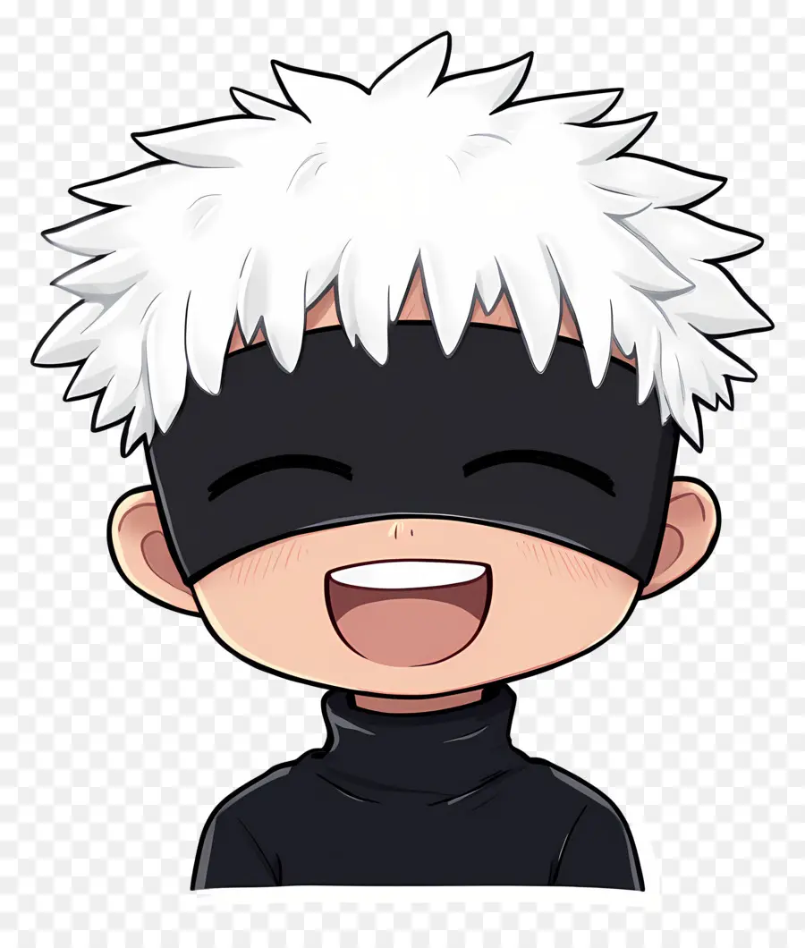 Gojo，Personnage Chibi Avec Les Yeux Bandés PNG