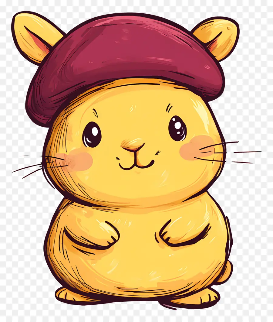 Lapin Mignon，Hamster Jaune Avec Béret PNG