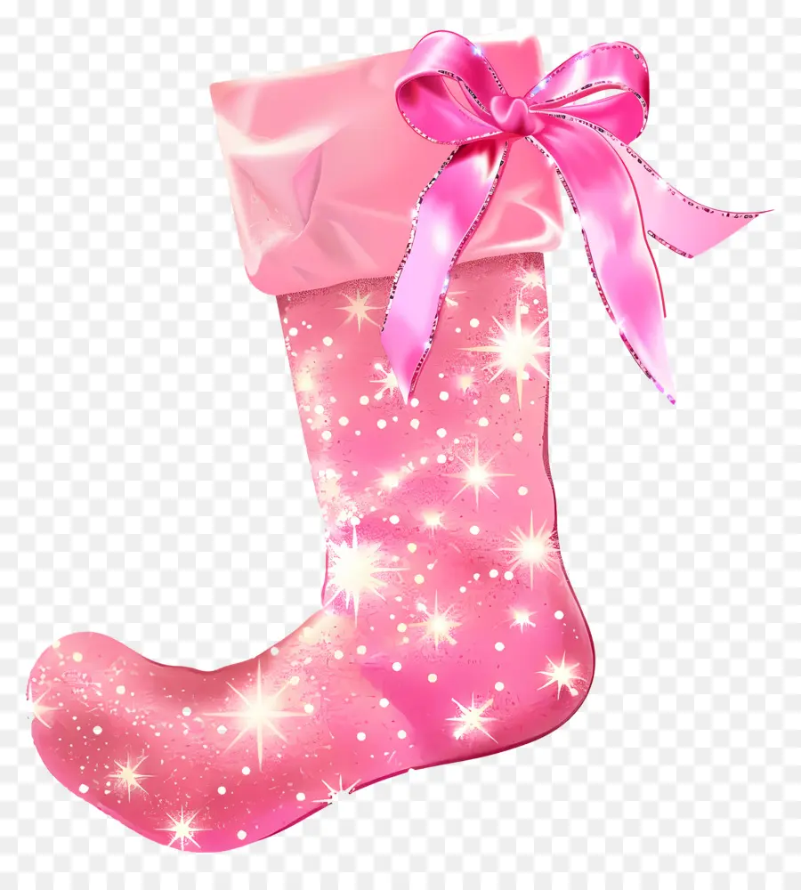 Bas De Noël，Chaussette De Noël Rose PNG