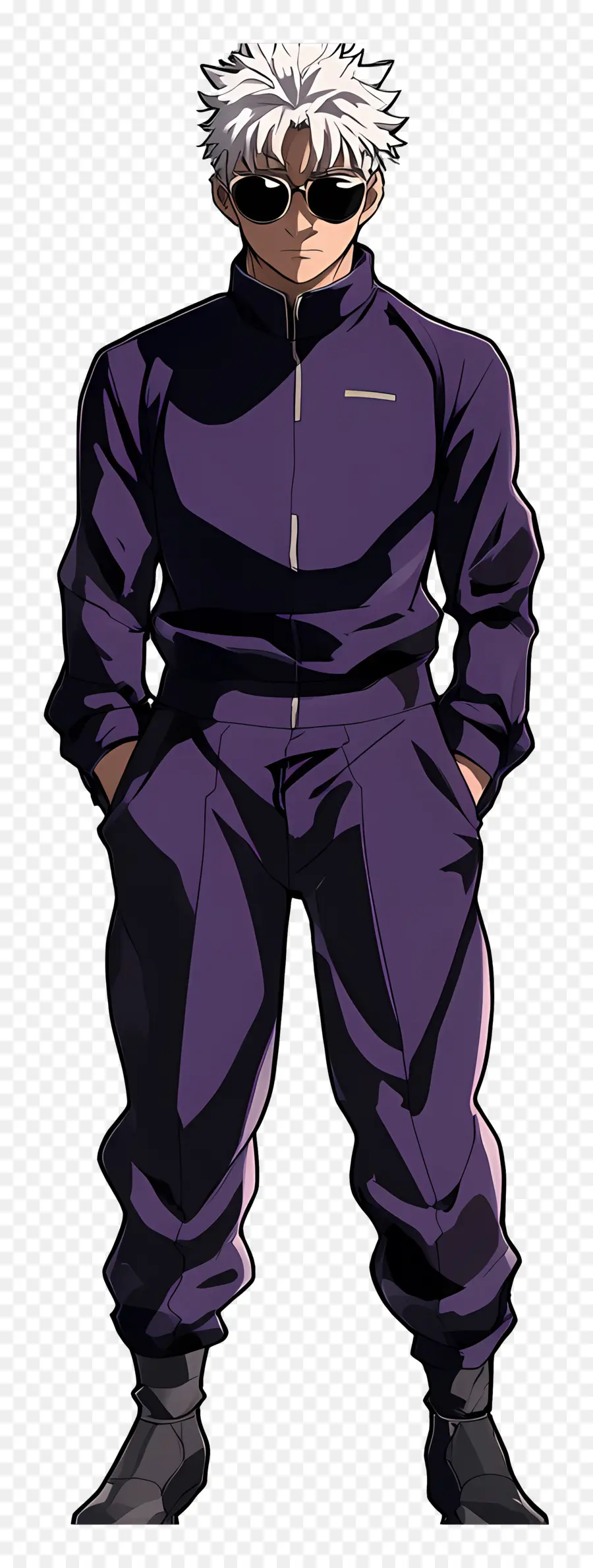 Gojo，Personnage D'anime En Tenue Violette PNG