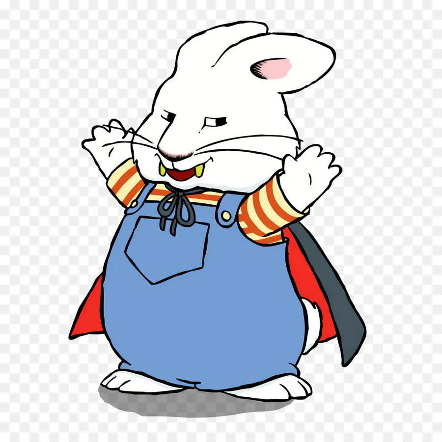 Max Rubis，Lapin De Dessin Animé En Salopette PNG