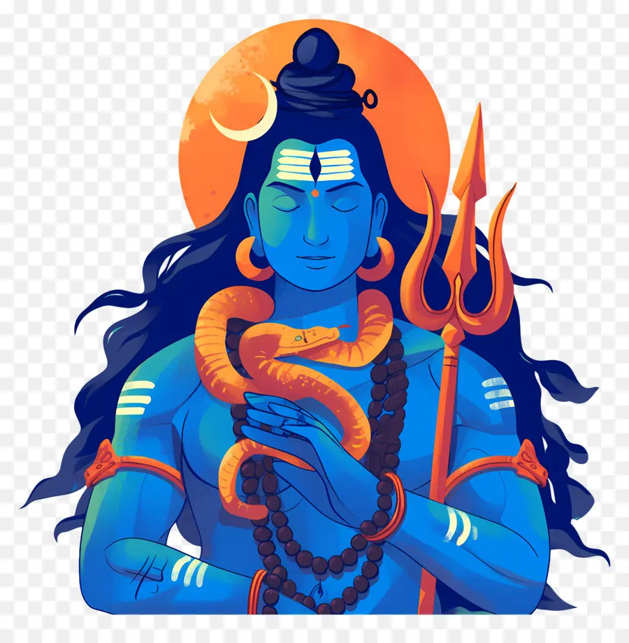 Maha Shivaratri，Divinité Bleue PNG