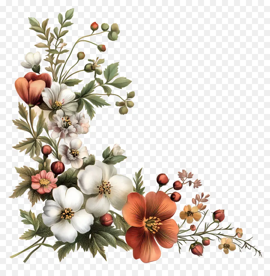 Coin Des Fleurs，Fleurs Colorées PNG