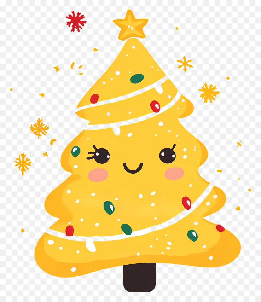 Or De Noël，Joli Arbre Jaune PNG