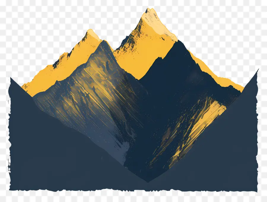 Montagnes，Montagnes Jaunes Et Bleues PNG