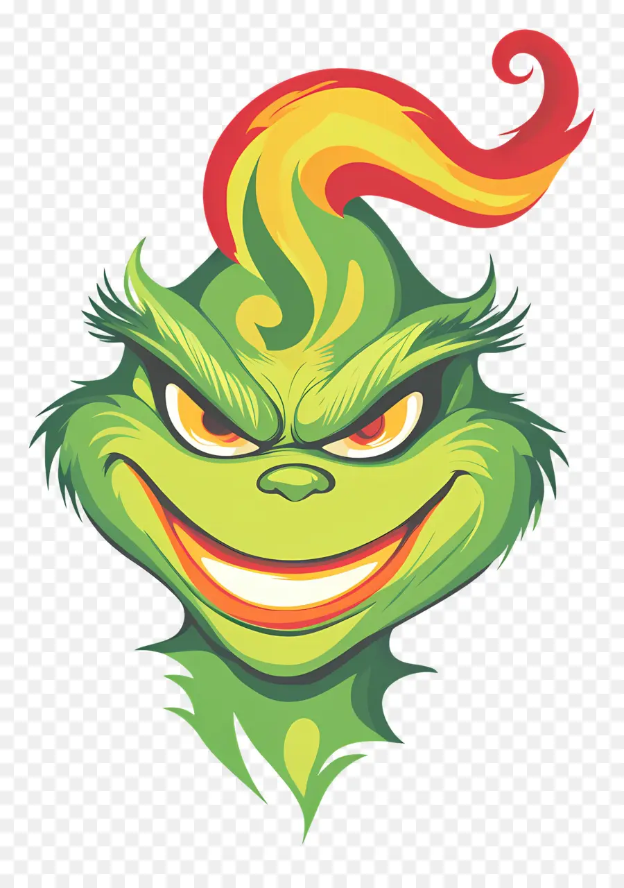 Grinch De Noël，Visage De Grincheux PNG