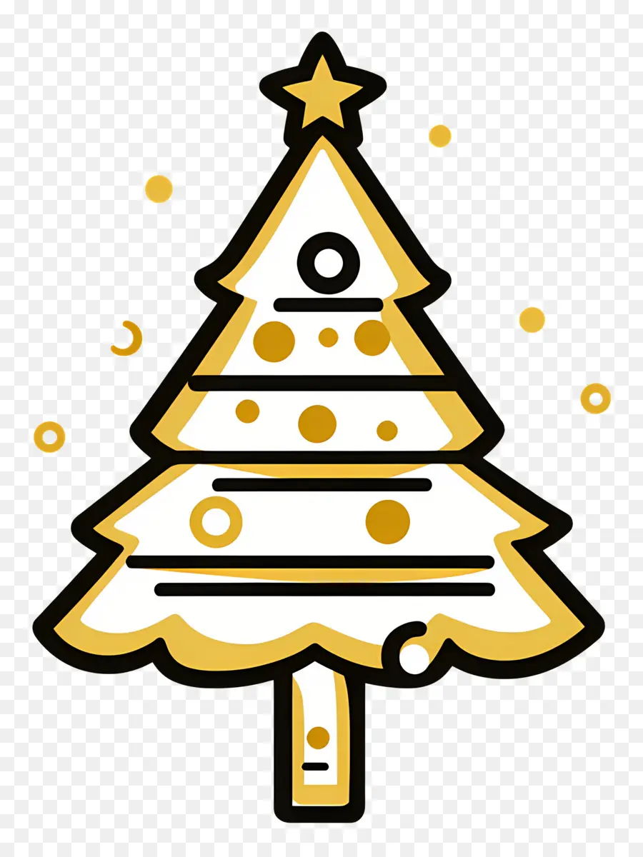 Or De Noël，Sapin De Noël Doré PNG