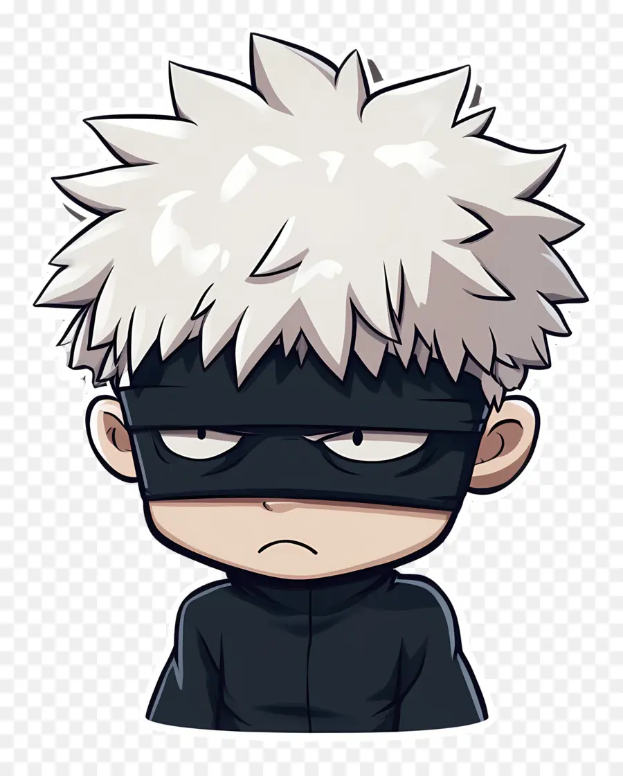 Gojo，Personnage Chibi Avec Les Yeux Bandés PNG