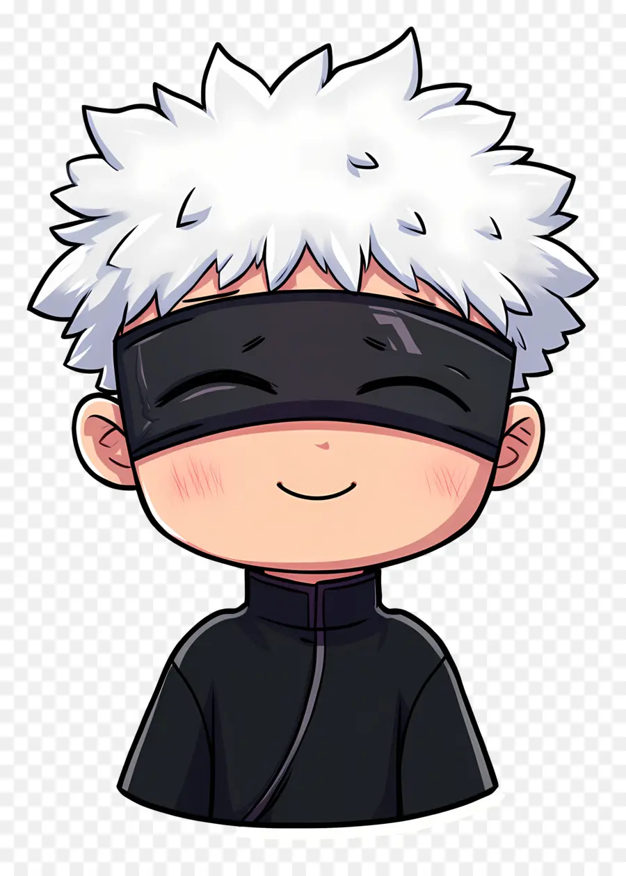 Gojo，Personnage Chibi Avec Les Yeux Bandés PNG