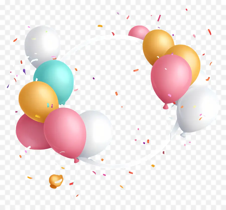 Fond D'anniversaire，Ballons Colorés PNG