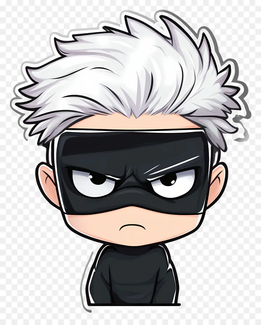 Gojo，Personnage Chibi Avec Masque PNG