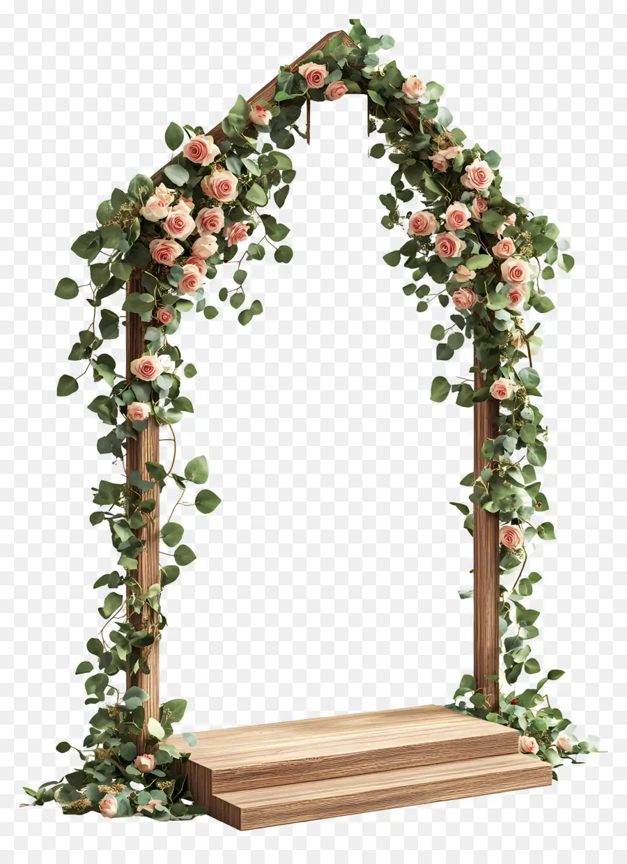 Fond De Fleur De Mariage，Arche Florale PNG