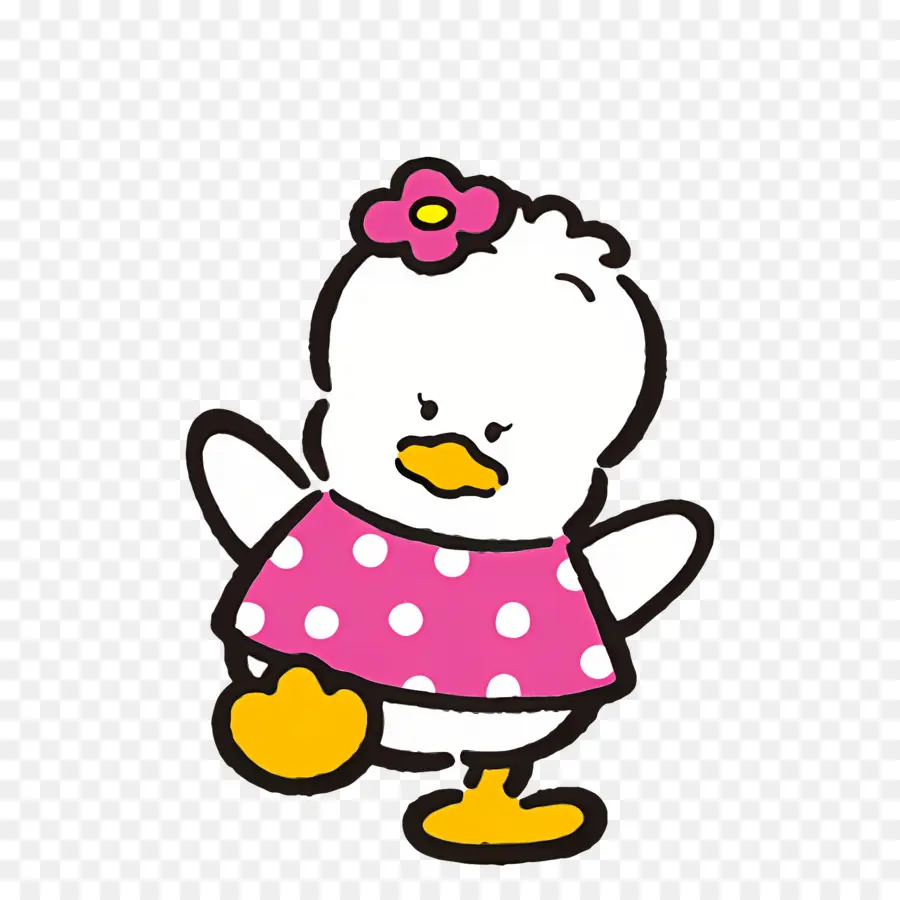 Pekkle，Canard En Robe Rose PNG