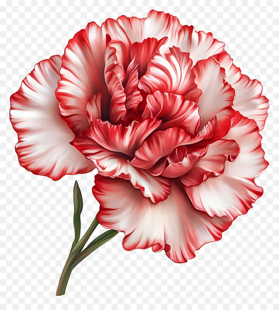 Fleur Millésime，Oeillet Rouge Et Blanc PNG