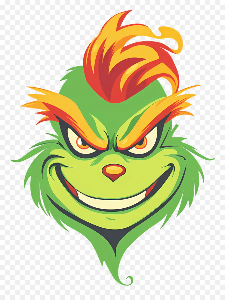 Grinch De Noël，Visage Souriant Vert PNG