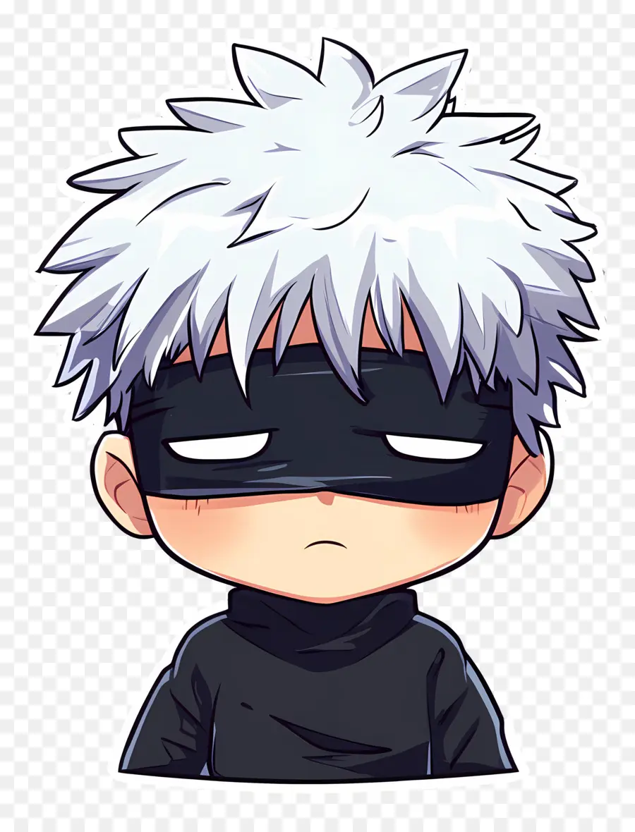 Gojo，Personnage Chibi Avec Les Yeux Bandés PNG