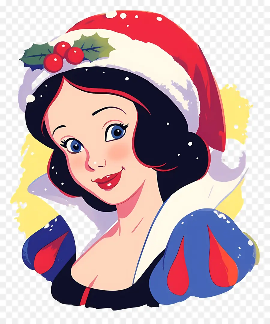 Princesse Blanche Neige，Personnage Avec Bonnet De Noel PNG