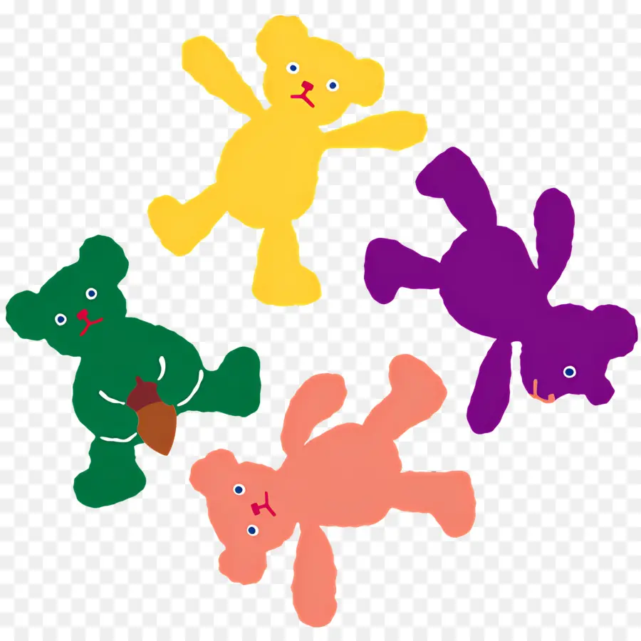 Les Nounours，Ours Colorés PNG