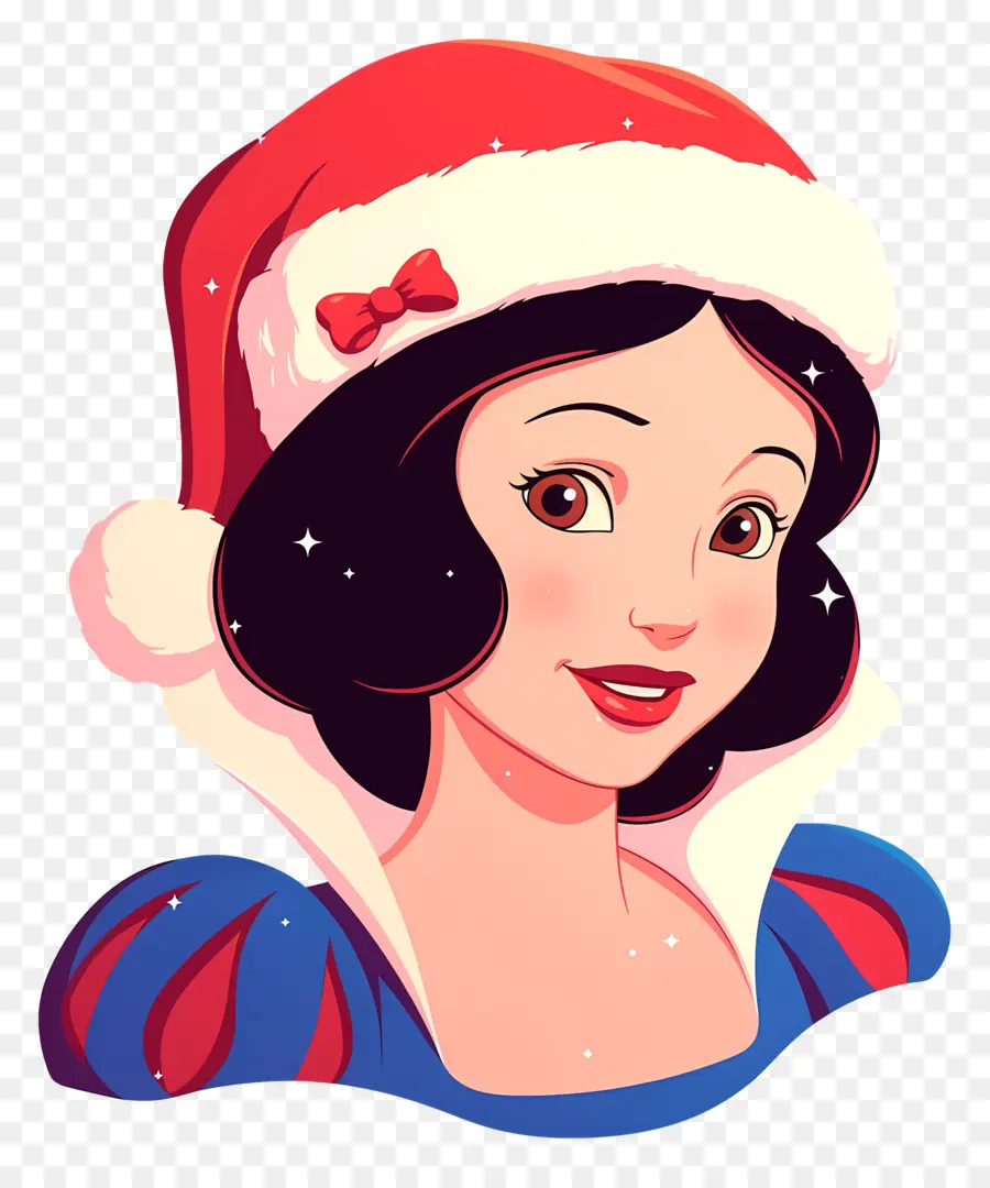 Princesse Blanche Neige，Personnage Avec Bonnet De Noel PNG