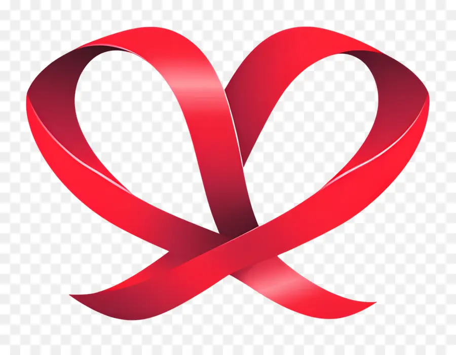 Symbole De Mariage，Coeur De Ruban Rouge PNG