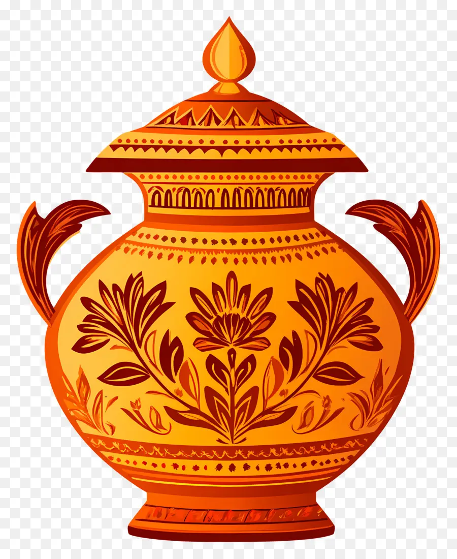 Symbole Du Mariage Indien，Pot Orné PNG