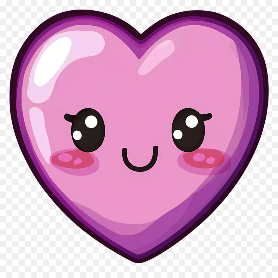 Coeur Kawaii，Coeur Rose PNG