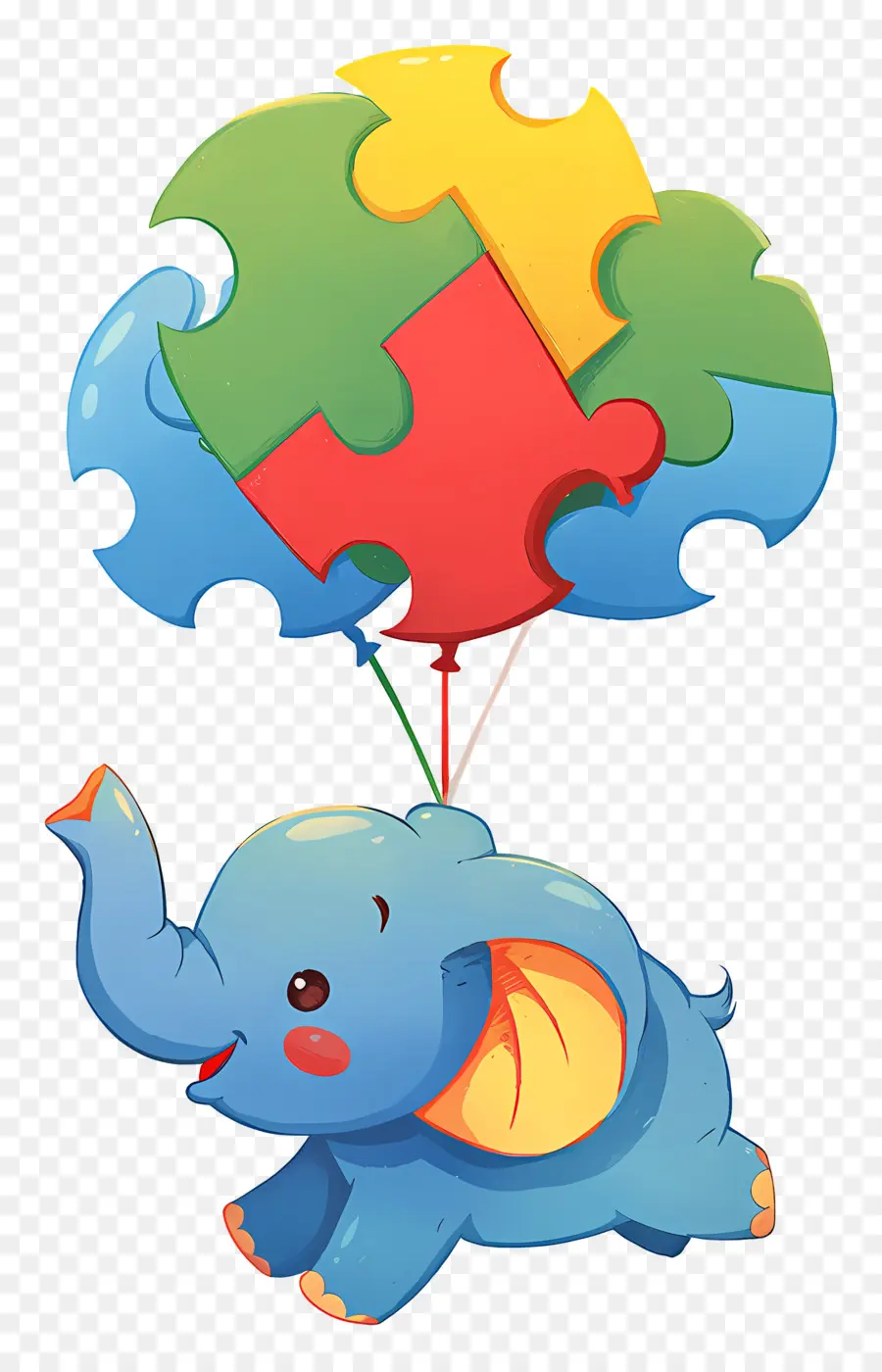 Journée De Sensibilisation à L'autisme，Éléphant Avec Des Ballons PNG