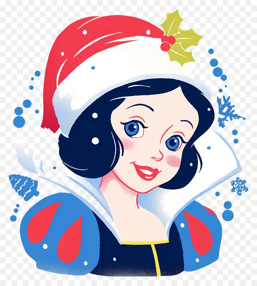 Princesse Blanche Neige，Personnage Avec Bonnet De Noel PNG