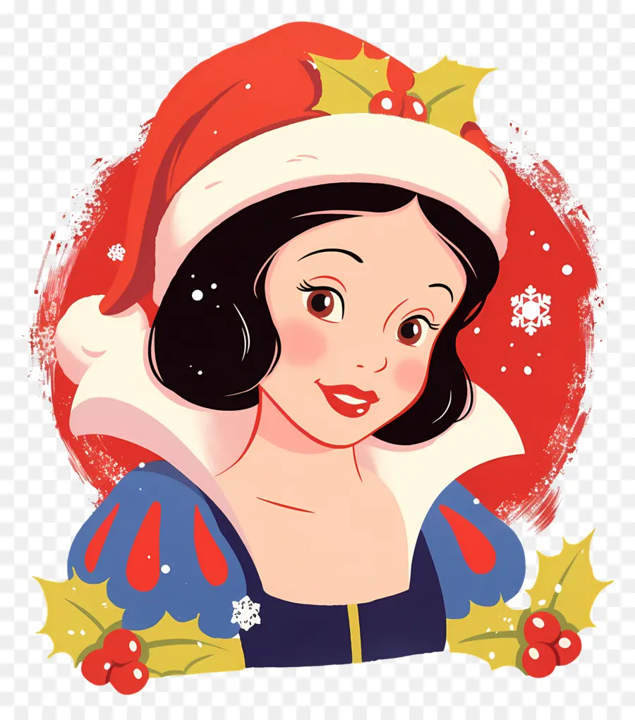 Princesse Blanche Neige，Personnage Avec Bonnet De Noel PNG