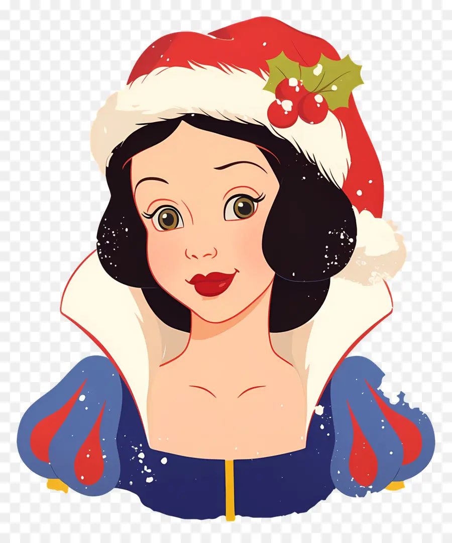 Princesse Blanche Neige，Personnage Avec Bonnet De Noel PNG