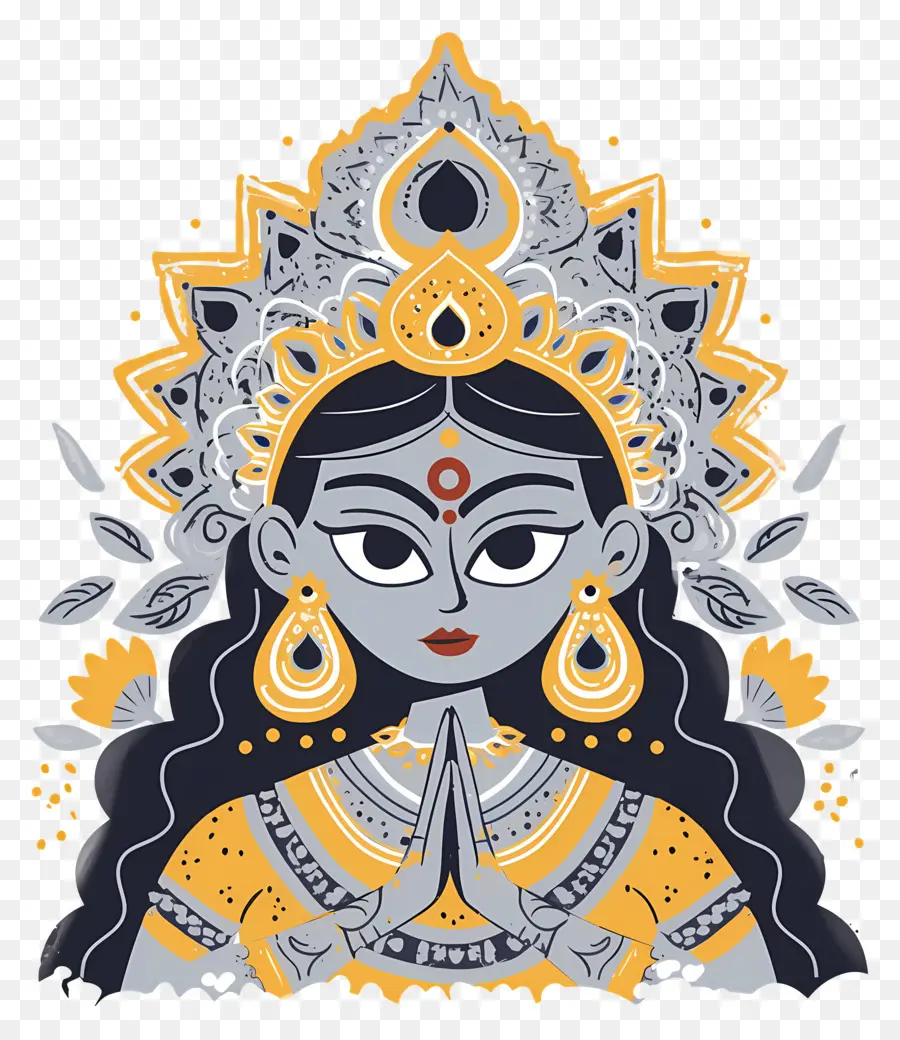 Navratri，Illustration De La Déesse PNG