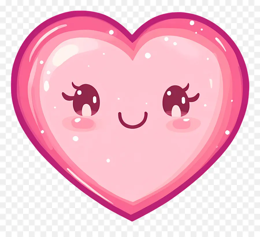 Coeur Kawaii，Coeur Rose PNG