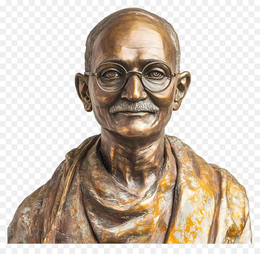 Gandhi Jayanti，Buste En Bronze PNG