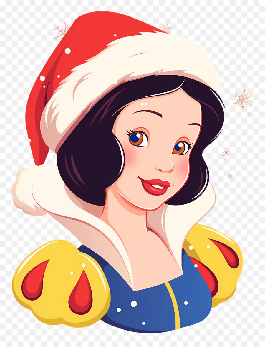 Princesse Blanche Neige，Personnage Avec Bonnet De Noel PNG