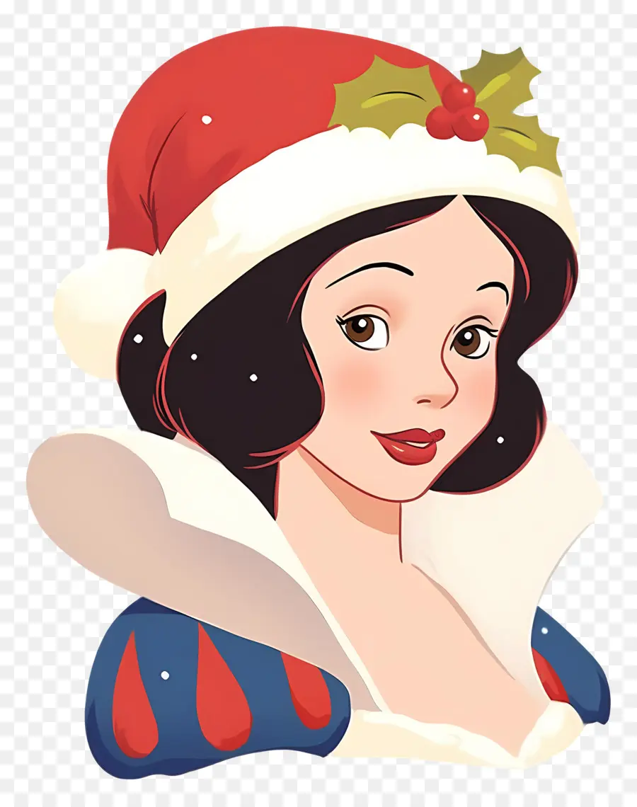 Princesse Blanche Neige，Personnage Avec Bonnet De Noel PNG