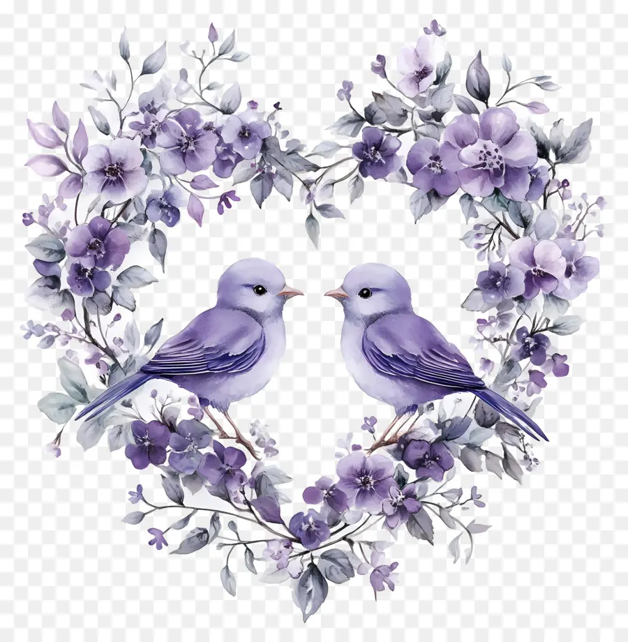 Oiseaux De Mariage，Oiseaux Violets PNG