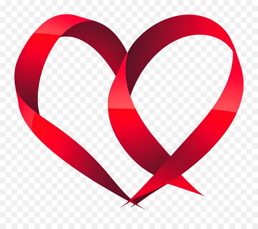 Symbole De Mariage，Coeur De Ruban Rouge PNG