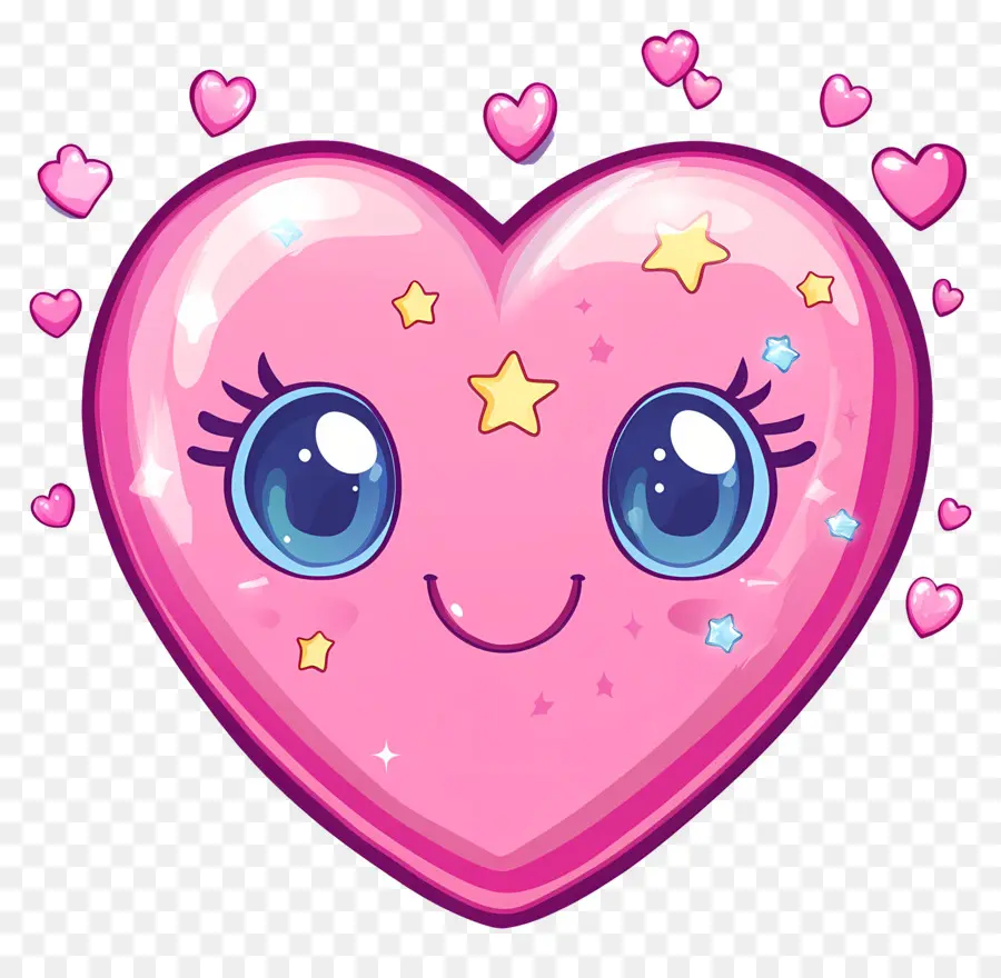 Coeur Kawaii，Coeur Souriant PNG