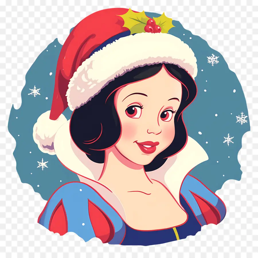 Princesse Blanche Neige，Personnage Avec Bonnet De Noel PNG