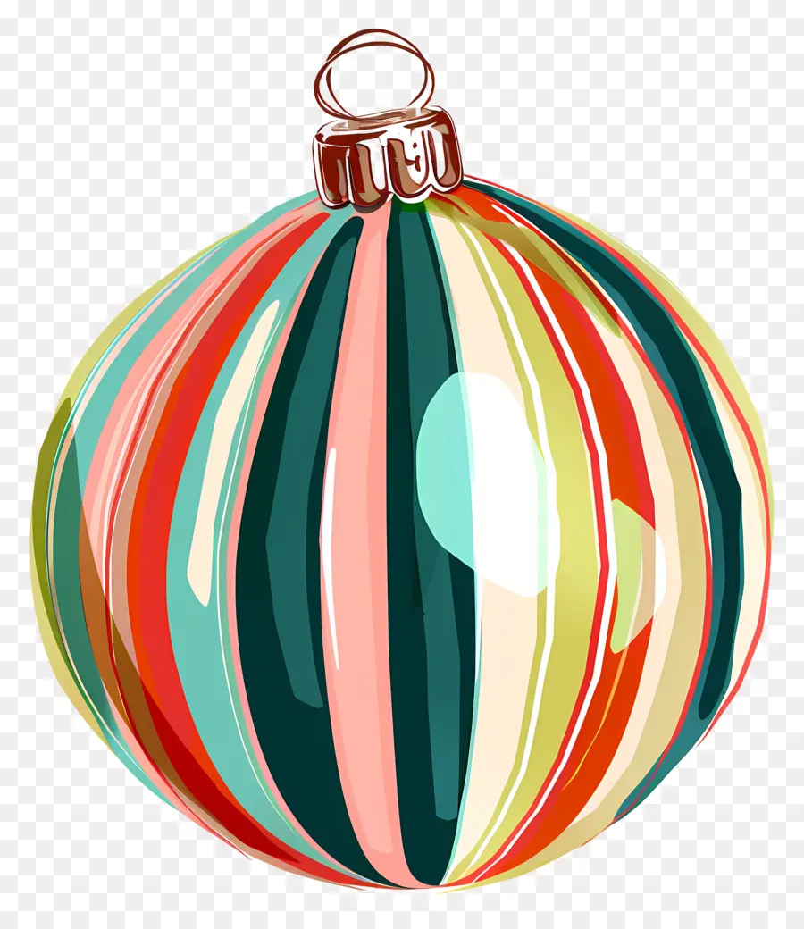 Ornements De Boule Rayée，Ornement Coloré PNG