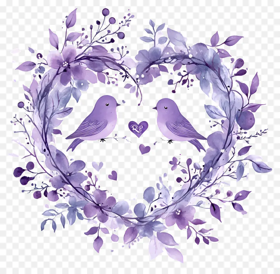 Oiseaux De Mariage，Oiseaux Violets PNG