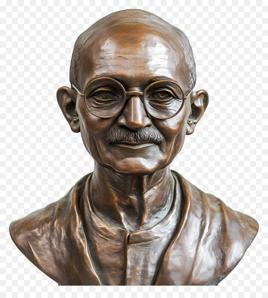 Gandhi Jayanti，Buste En Bronze PNG