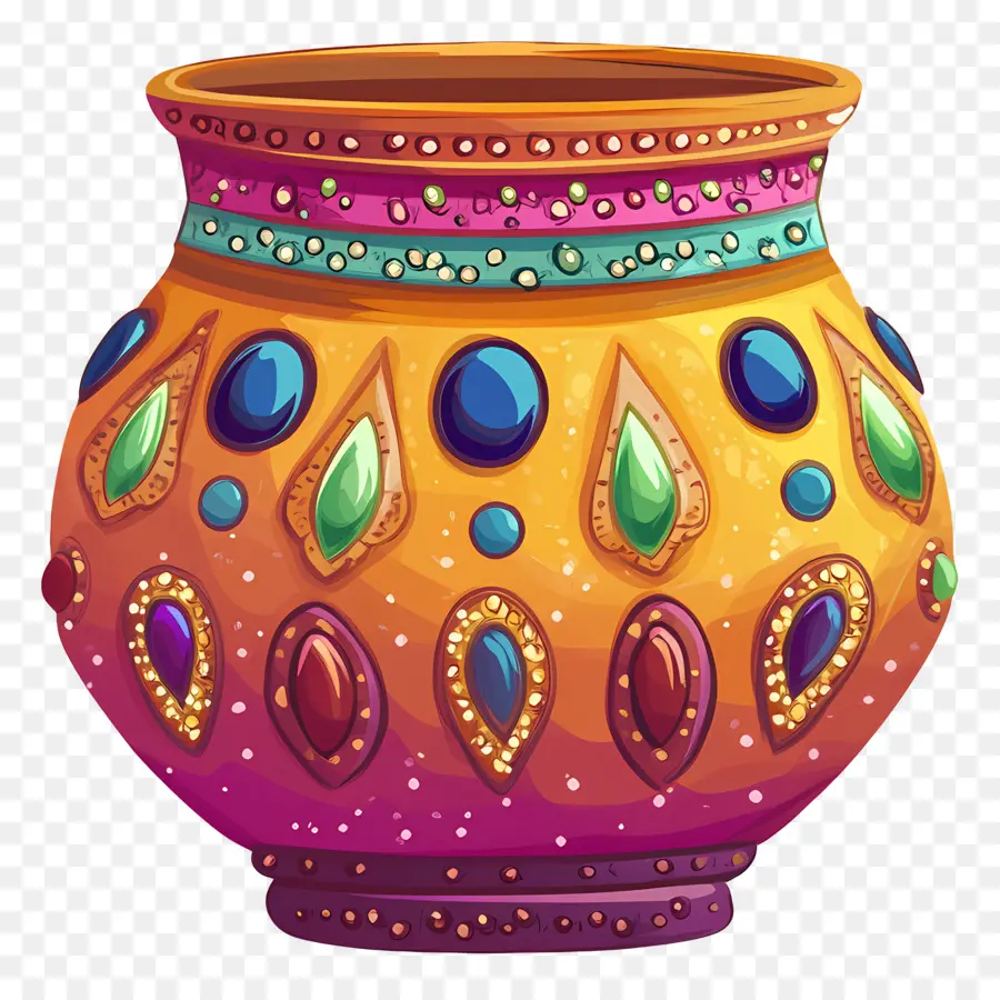 Symbole Du Mariage Indien，Pot Coloré PNG