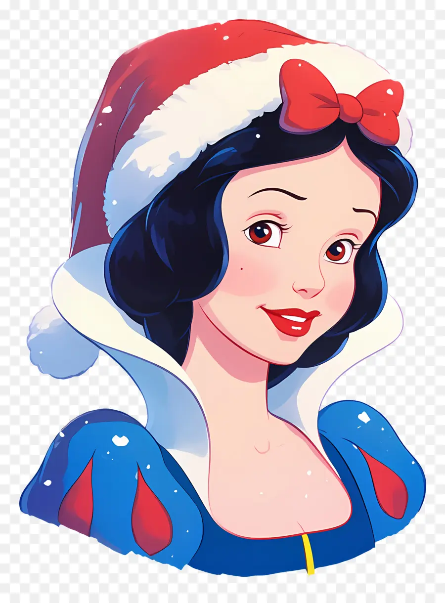 Princesse Blanche Neige，Personnage Avec Bonnet De Noel PNG