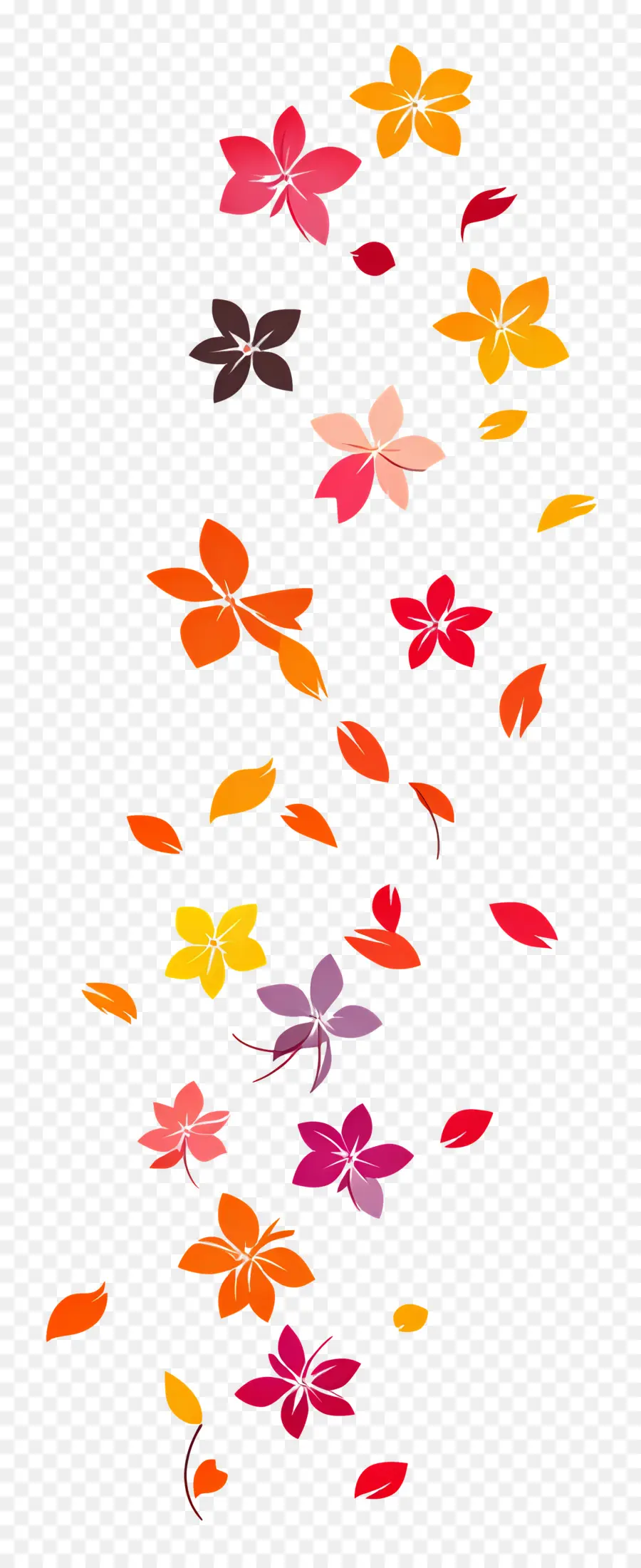 Fleurs Qui Tombent，Fleurs Colorées PNG