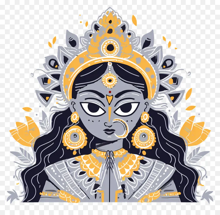 Navratri，Illustration De La Déesse PNG