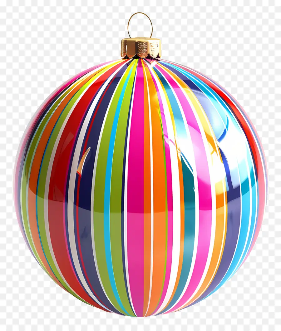 Ornements De Boule Rayée，Ornement Coloré PNG