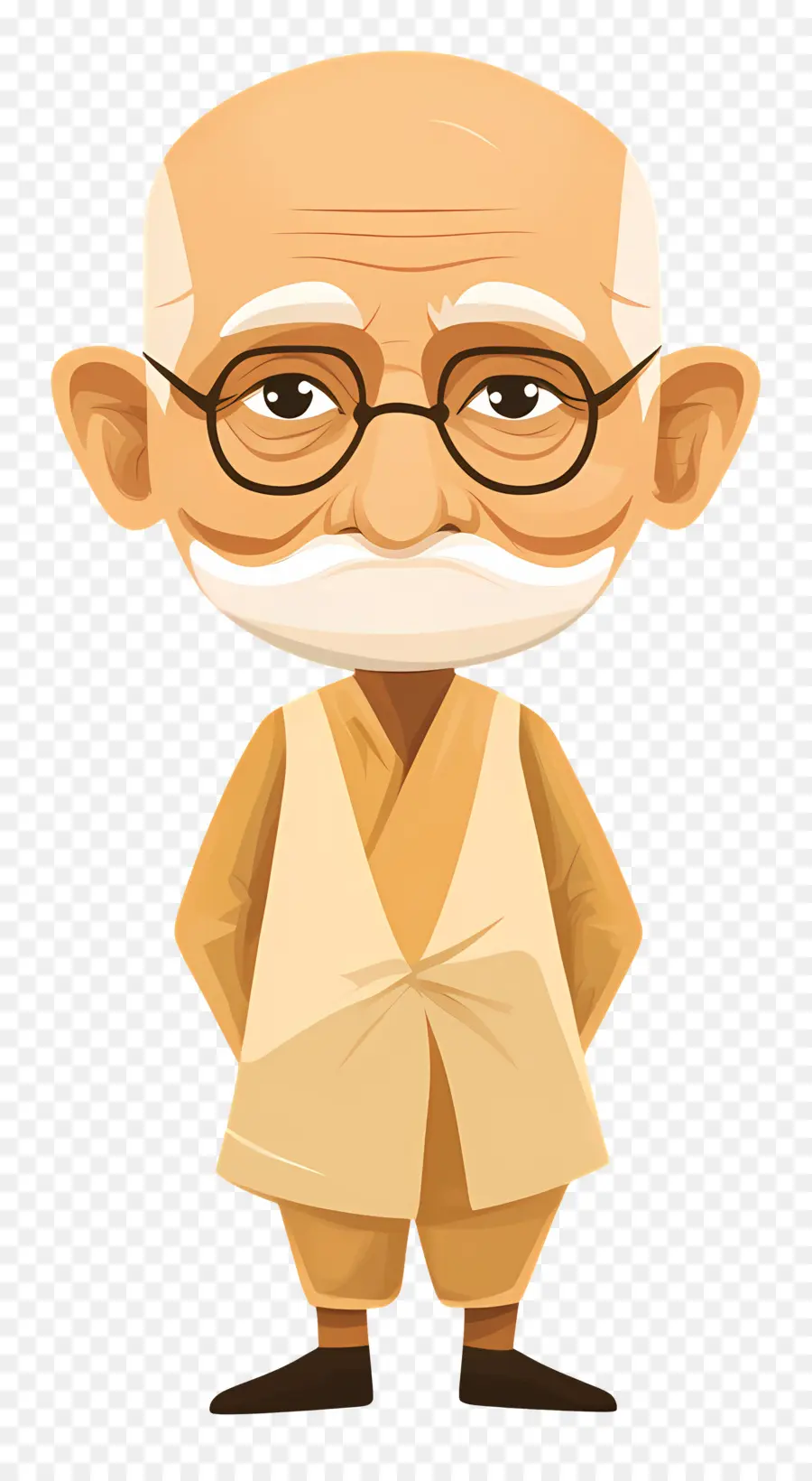 Mahatma Gandhi，Vieil Homme Chauve PNG